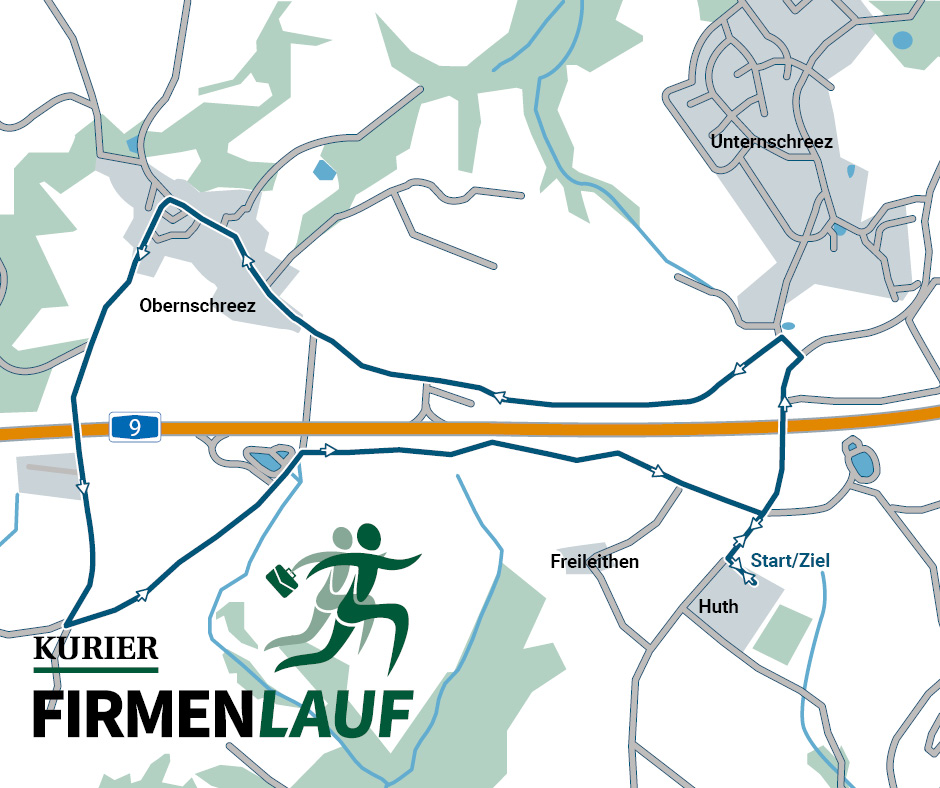 Kurier Firmenlauf Streckenplan 2023
